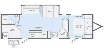 floorplan image of 2021 WINNIEBAGO VOYAGE 3033 BH